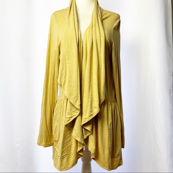 LOGO by Lori Goldstein Sweaters - LOGO by Lori Goldstein Women’s Yellow  Open Cardigan Long Sleeve Sz M